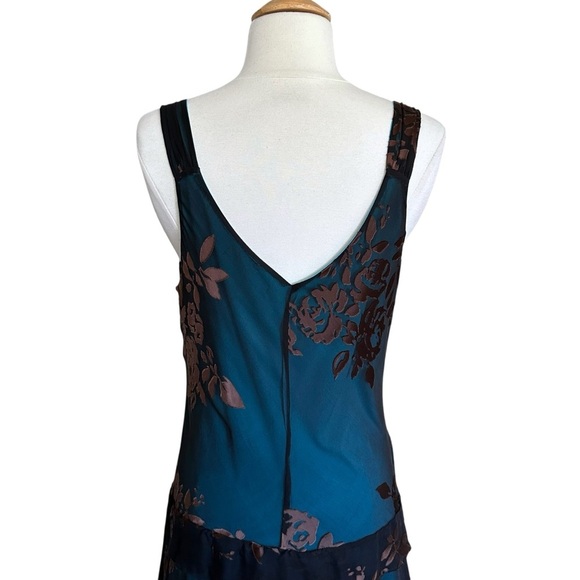 JONATHAN MARTIN Vintage Y2K Sheer Burnout Silk Blend Dress Asymmetric Hem 12 - Picture 8 of 16